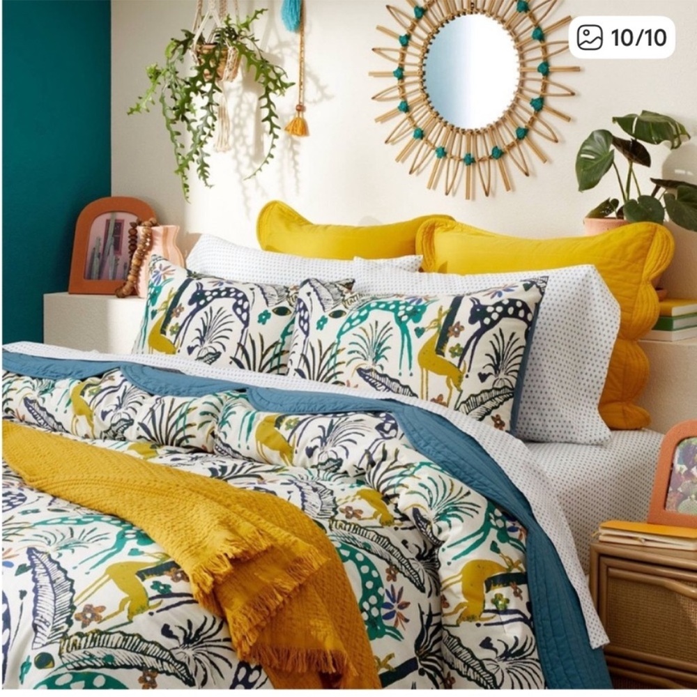 Opalhouse Jungalow King 100% Cotton Percale Sheet Set - Teal Dash - Picture 7 of 11